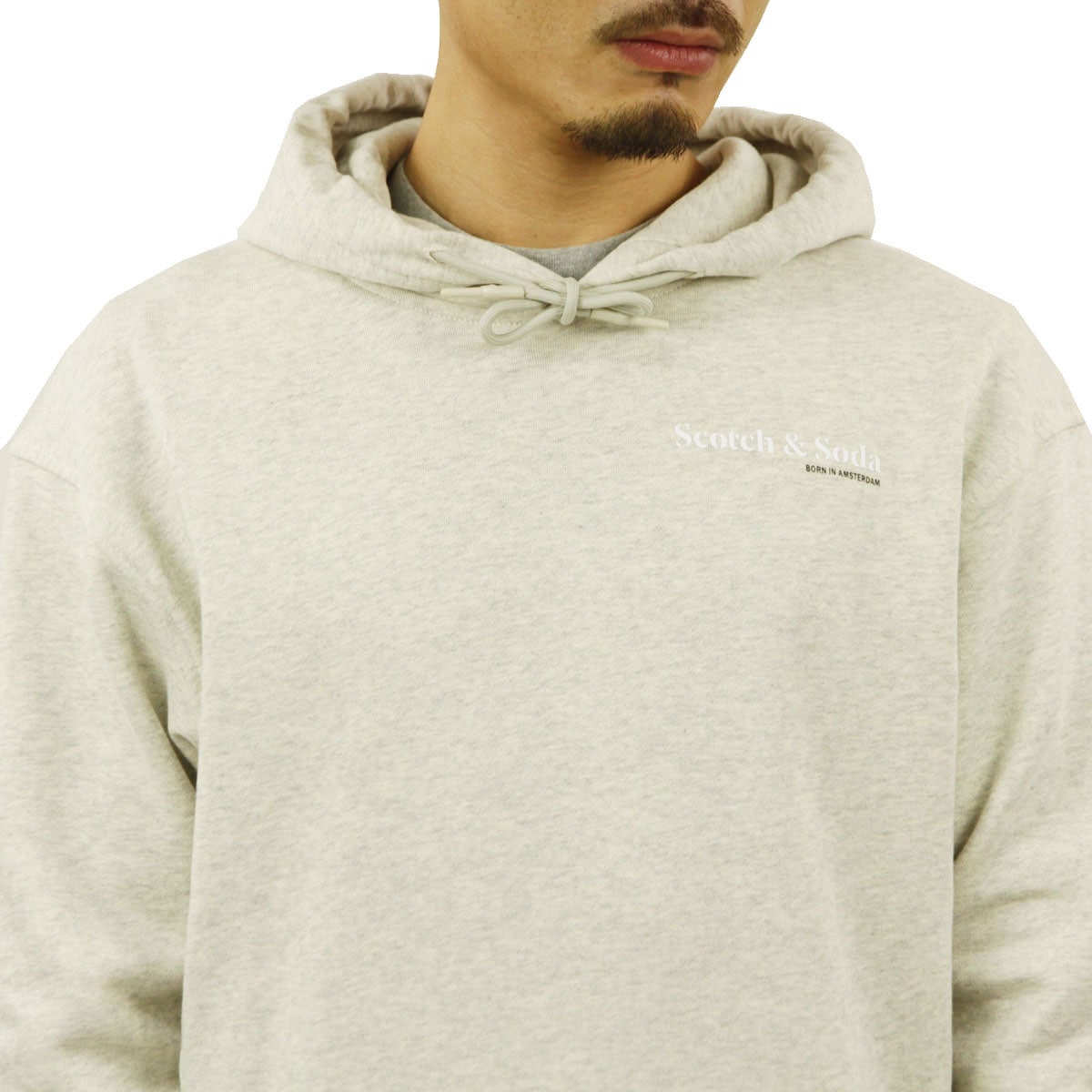 åɥ ѡ  Ź SCOTCHSODA ץ륪Сѡ åեå RELAXED-FIT FELPA HOODIE GREY MELANGE 163941 606 43850 03 A39B B1C C1D D5E E02F