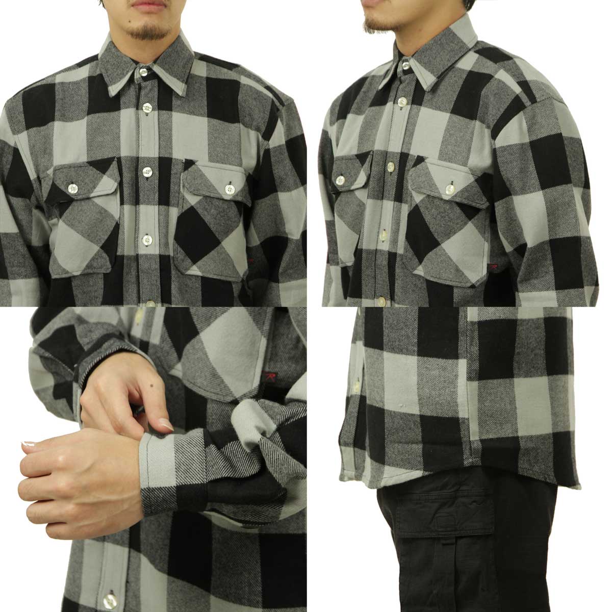 ������ ����� ��� ������ ROTHCO �ͥ륷��� �ե��ͥ륷��� �����å��� ROTHCO EXTRA HEAVYWEIGHT BUFFALO PLAID FLANNEL SHIRT GREY 4690 A98B B1C C1D D6E E02F