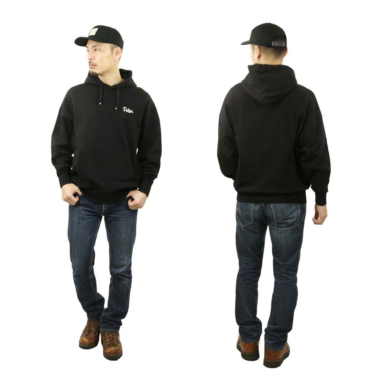 �ݡ��顼 ��� �ѡ����� ��������Ź POLER ���� �ץ륪���С� �ա��ǥ��� POLER EMB HOOD PULL PARKA 233MCV0059-BLK BLACK