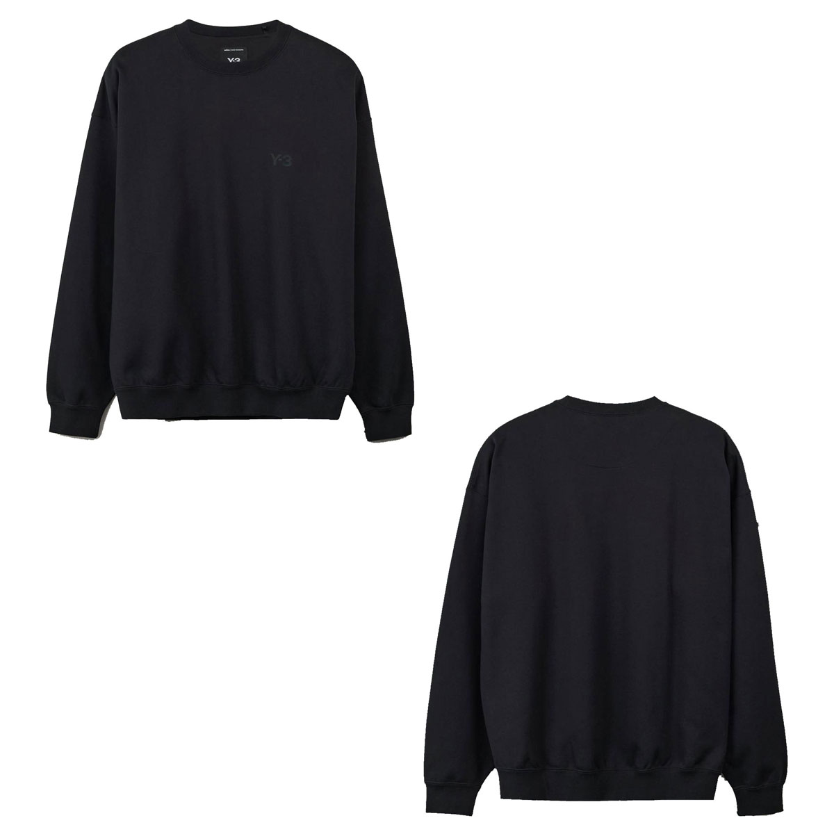 磻꡼  å  Y-3 롼ͥå ȥ졼ʡ  BRUSHED TERRY FL CREW SWEAT SHIRT IW0075 BLACK A51B B1C C1D D5E E13F