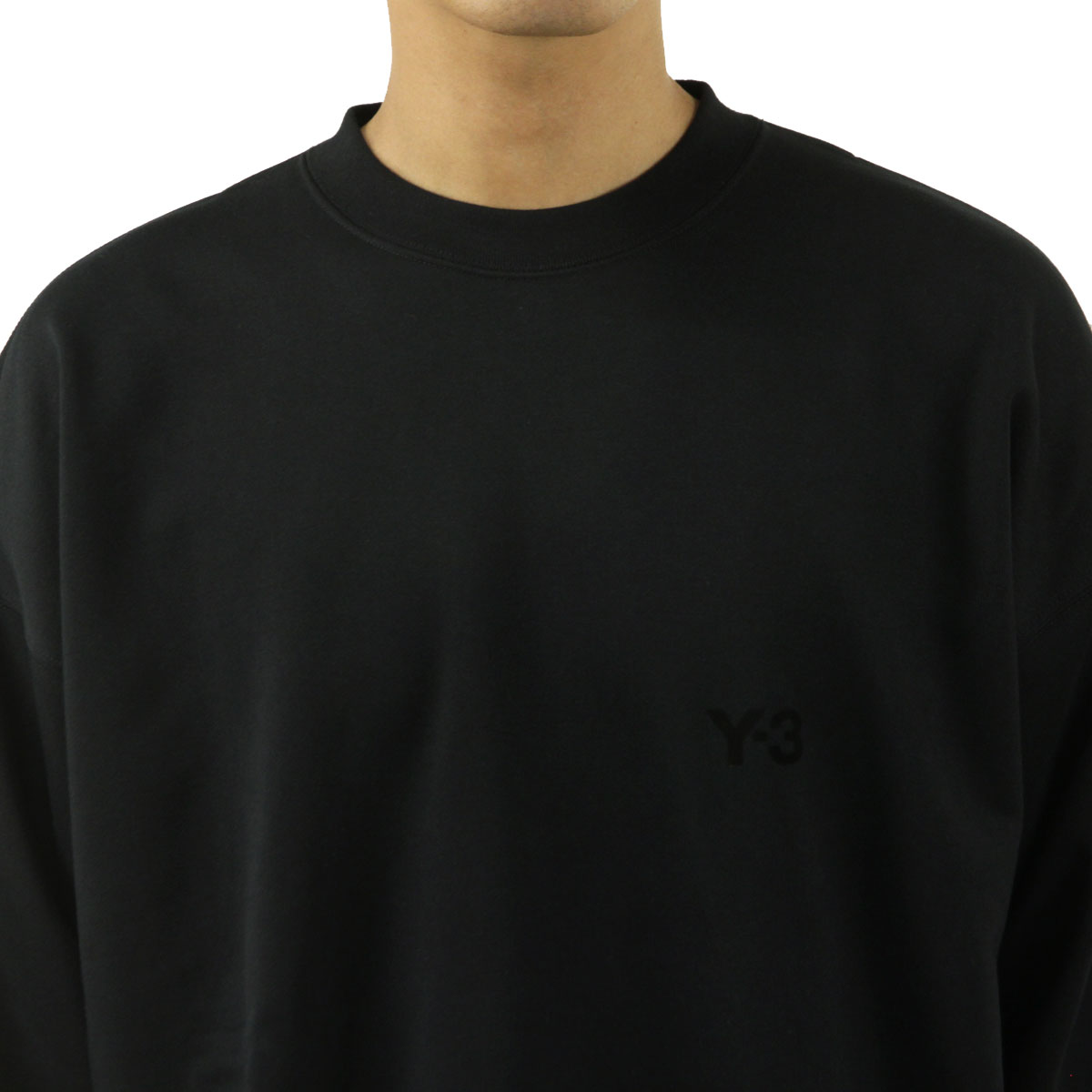 磻꡼  å  Y-3 롼ͥå ȥ졼ʡ  BRUSHED TERRY FL CREW SWEAT SHIRT IW0075 BLACK A51B B1C C1D D5E E13F