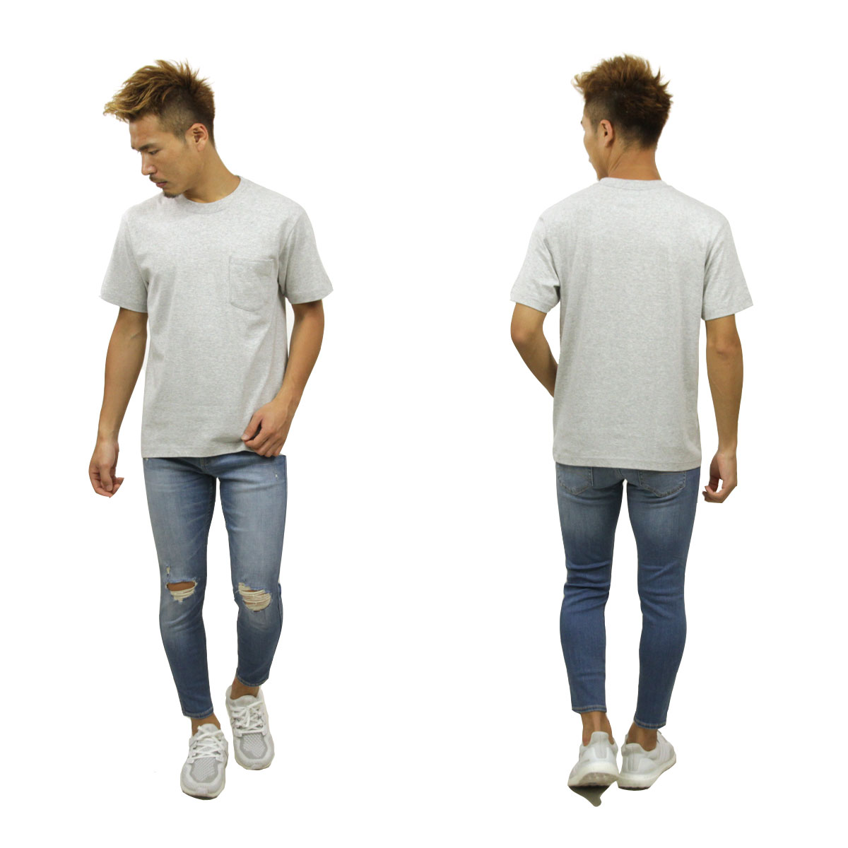 إ T ӡե ݥå  Ⱦµ Ź HANES 롼ͥå إӡ ݥT ̵ HANES BEEFY POCKET T-SHIRT H5190 060 HEATHER GRAY AA8B B1C C1D D1E E02F