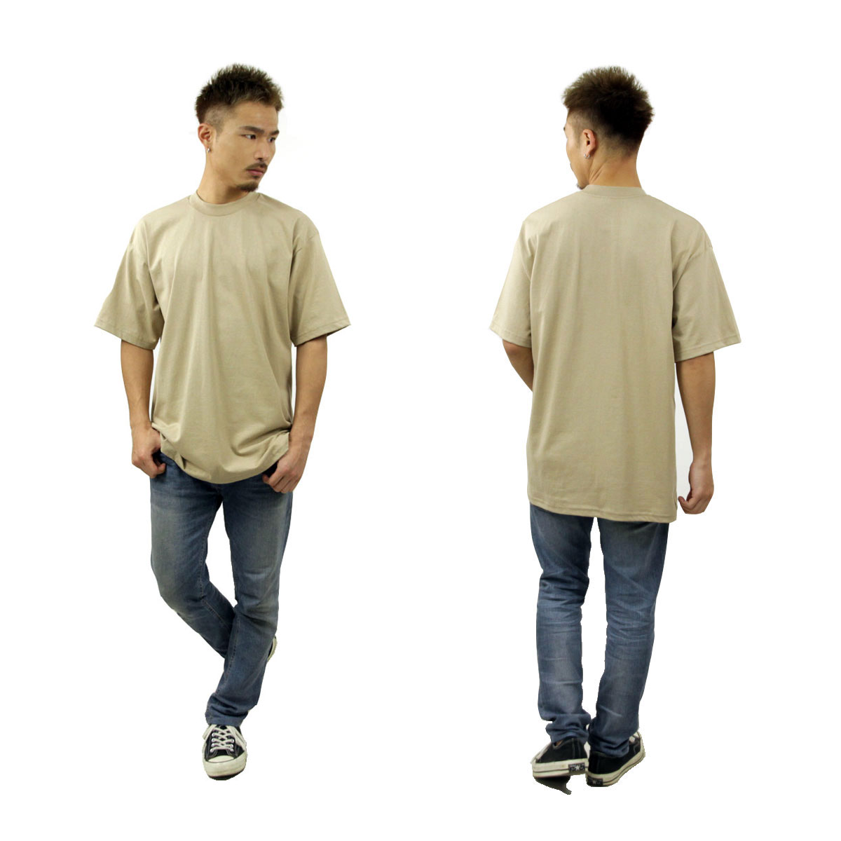 ץ T   PROCLUB ȾµT 롼ͥåT HEAVY WEIGHT COTTON SHORT SLEEVE CREW NECK T-SHIRT KHAKI #101  礭 AB6B B1C C1D D1E E05F