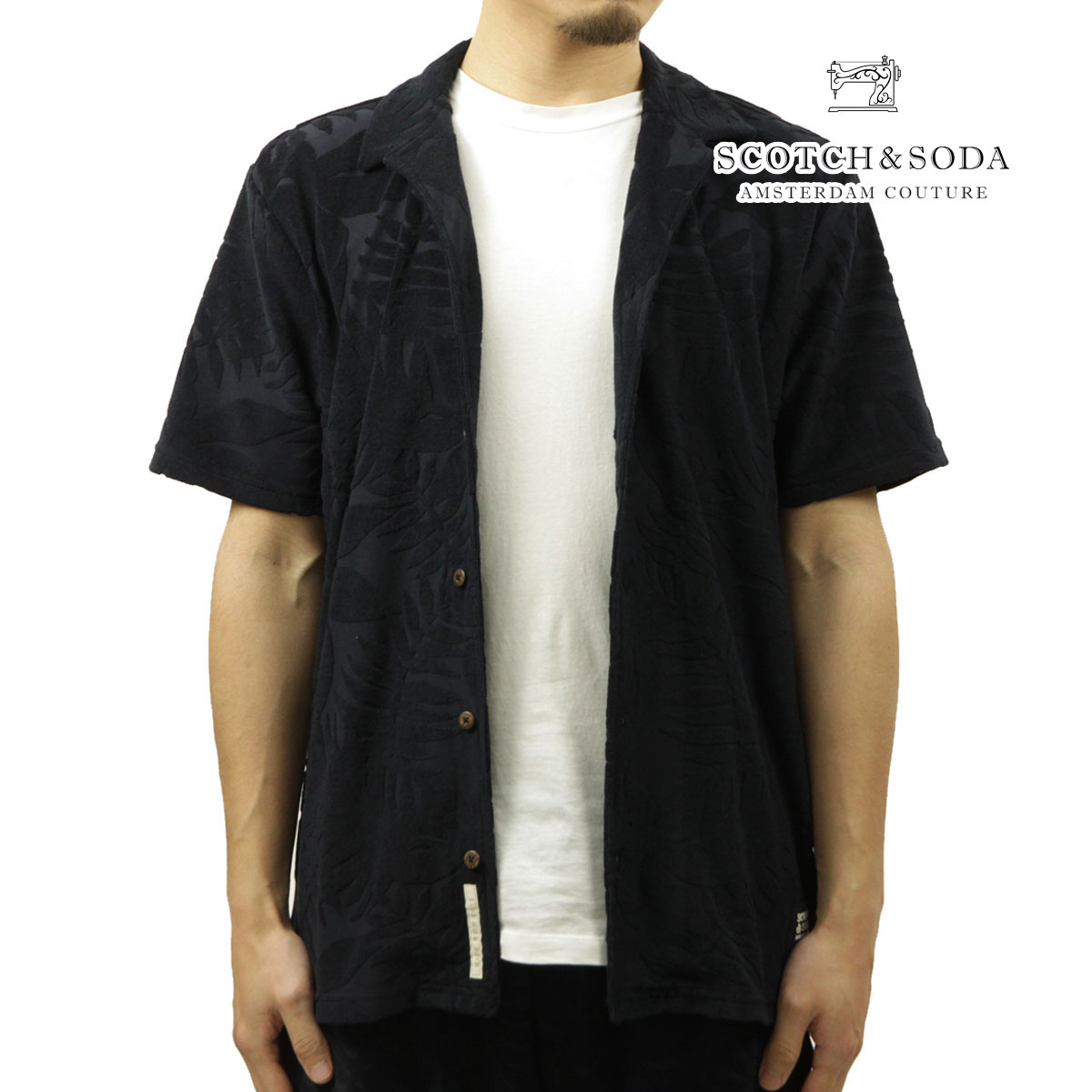 �����å�����ɥ����� ��� Ⱦµ����� ��������Ź SCOTCH��SODA ���ߥ���� �����ϥ���� TERRY JACQUARD SHORT SLEEVE SHIRT 171639 0004 72402 78 NAVY A39B B1C C1D D6E E06F