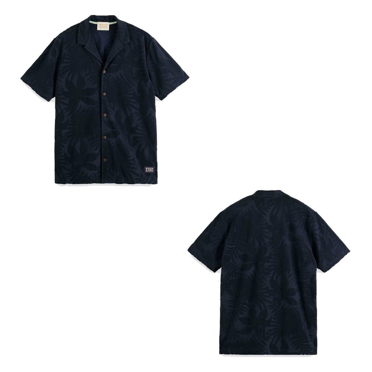 �����å�����ɥ����� ��� Ⱦµ����� ��������Ź SCOTCH��SODA ���ߥ���� �����ϥ���� TERRY JACQUARD SHORT SLEEVE SHIRT 171639 0004 72402 78 NAVY A39B B1C C1D D6E E06F