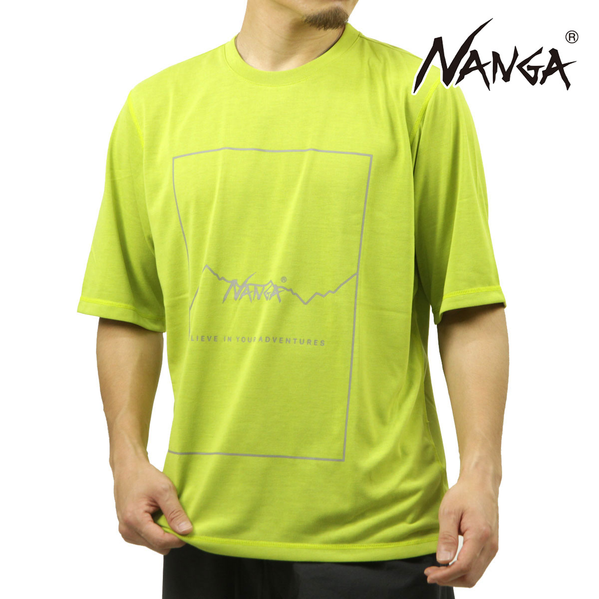 �ʥ� ��� ȾµT����� ��������Ź NANGA �ݥꥨ���ƥ� �ե졼����� DRY MIX FRAME LOGO TEE MUSTARD NW2221-1G503 MUSTARD