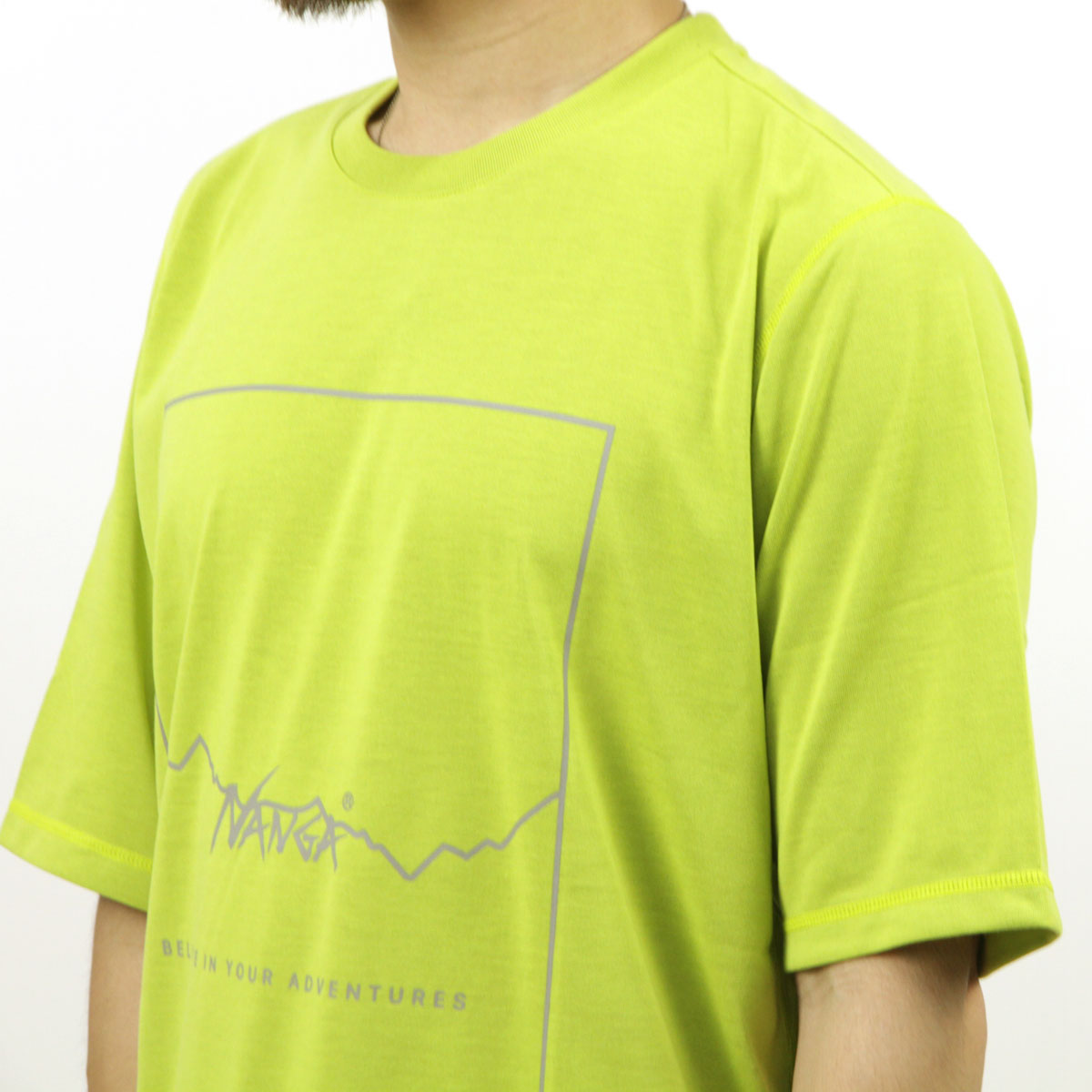�ʥ� ��� ȾµT����� ��������Ź NANGA �ݥꥨ���ƥ� �ե졼����� DRY MIX FRAME LOGO TEE MUSTARD NW2221-1G503 MUSTARD