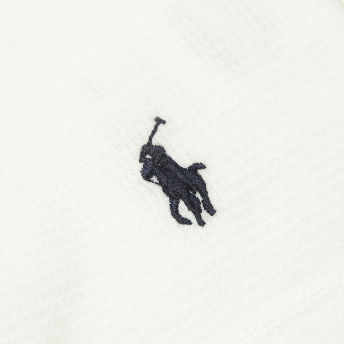 �ݥ� ���ե������ ��� ĹµT����� ������ POLO RALPH LAUREN �����ޥ�T����� ��åե����� ����T FOLDED WAFFLE LONG SLEEVE CREE TEE T-SHIRT PWLC2 WHITE / CRUISE NAVY LOGO