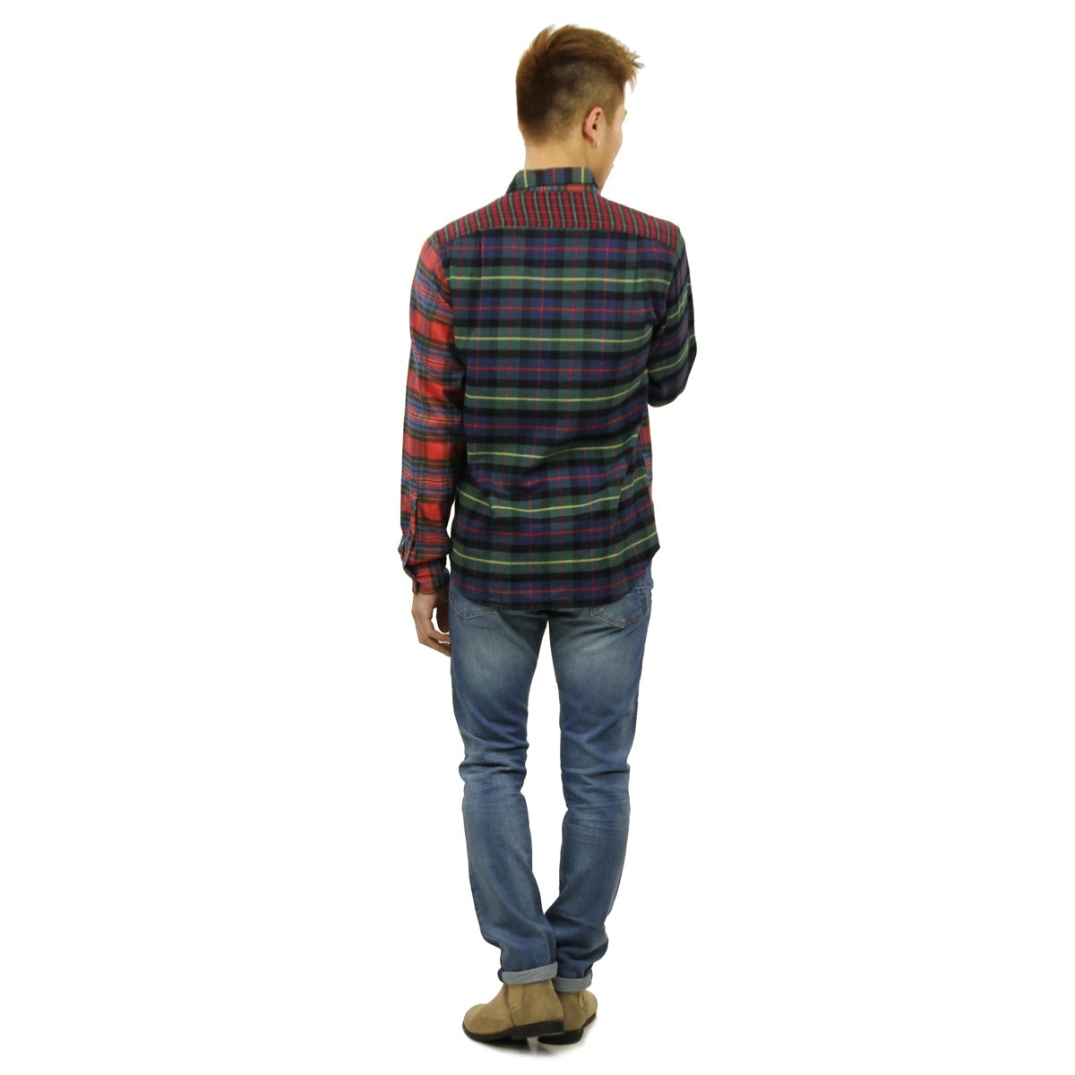 ���������롼 J.CREW ������ ��� �ܥ�������� Ĺµ�ͥ륷��� SLIM MIXED FLANNEL SHIRT H2110 HOLIDAY PLAID A38B B1C C1D D6E E08F