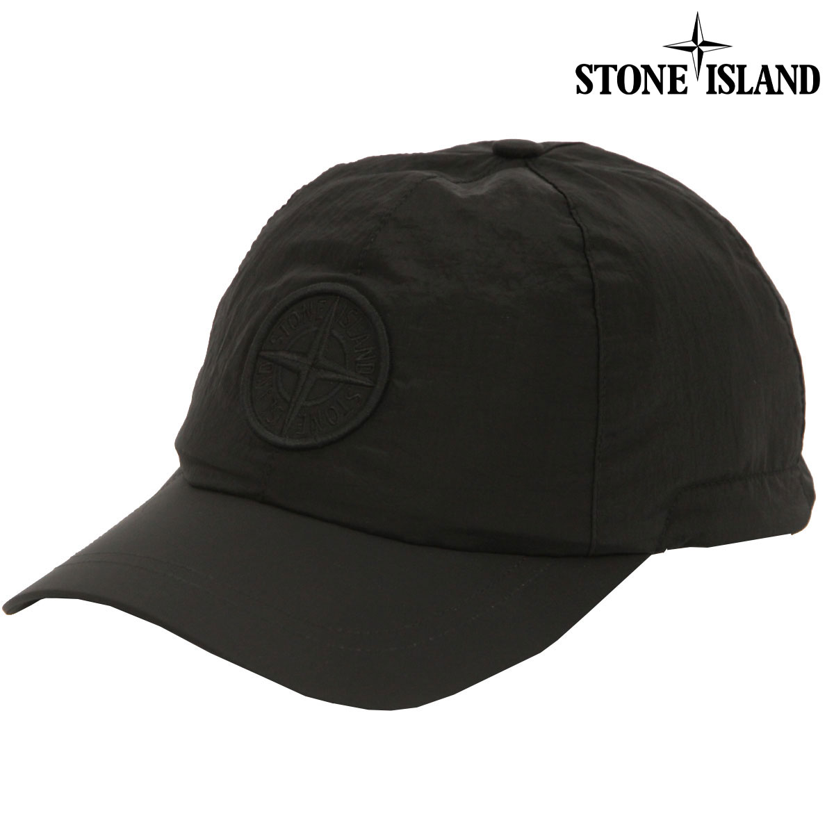 ���ȡ��󥢥����� ��� ��ǥ����� ����å� ������ STONE ISLAND �ʥ����� ���� ˹�� STONE ISLAND NYLON METAL IN ECONYL CAP K1S15 9100995 S0076 V0029 BLACK