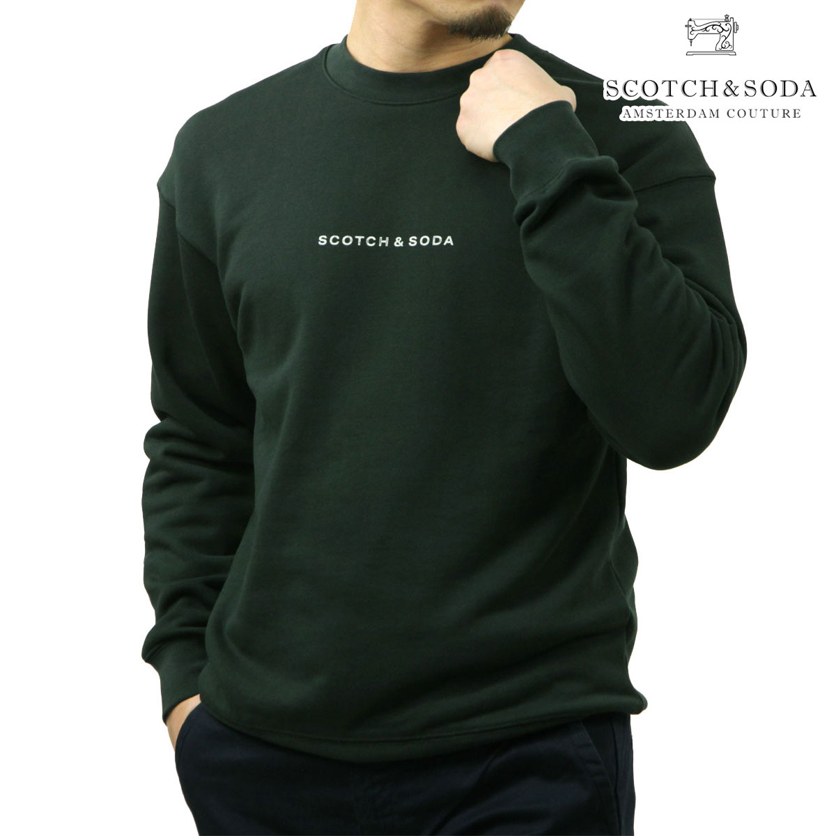 �����å�����ɥ����� ��� �������å� ��������Ź SCOTCH&SODA �ȥ졼�ʡ� Ĺµ ���롼�ͥå� ���� CORE��LOGO FRONT CHEST FLEECE SWEAT SHIRT GRACHTEN GREEN 179195 300 53802 58 A39B B1C C1D D5E E08F