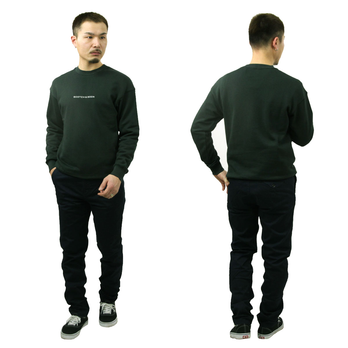 �����å�����ɥ����� ��� �������å� ��������Ź SCOTCH&SODA �ȥ졼�ʡ� Ĺµ ���롼�ͥå� ���� CORE��LOGO FRONT CHEST FLEECE SWEAT SHIRT GRACHTEN GREEN 179195 300 53802 58 A39B B1C C1D D5E E08F