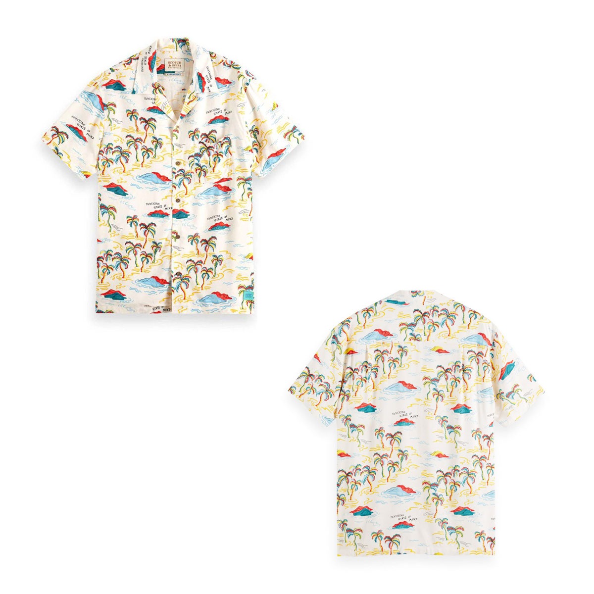 �����å�����ɥ����� ��� Ⱦµ����� ��������Ź SCOTCH��SODA ���ߥ���� �����ϥ���� SHORT SLEEVED PRINTED CAMP SHIRT 171643 5739 72406 90 WHTPLLA A39B B1C C1D D6E E01F