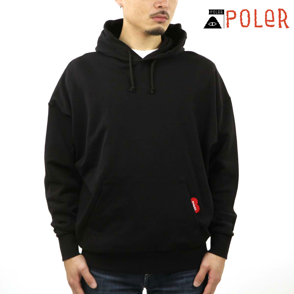 �ݡ��顼 ��� �ѡ����� ��������Ź POLER ���� �ץ륪���С� �ա��ǥ��� FURRY HEART HOOD PULL PARKA 233MCV0064-BLK BLACK