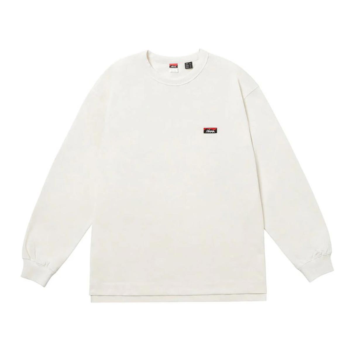 �ʥ� ��� ĹµT����� ��������Ź NANGA ���롼�ͥå� ���ݥ���� ���� ����T ECO HYBRID BOX LOGO EMBROIDERY LONG SLEEVE TEE WHT NW2411-1G803-A WHITE