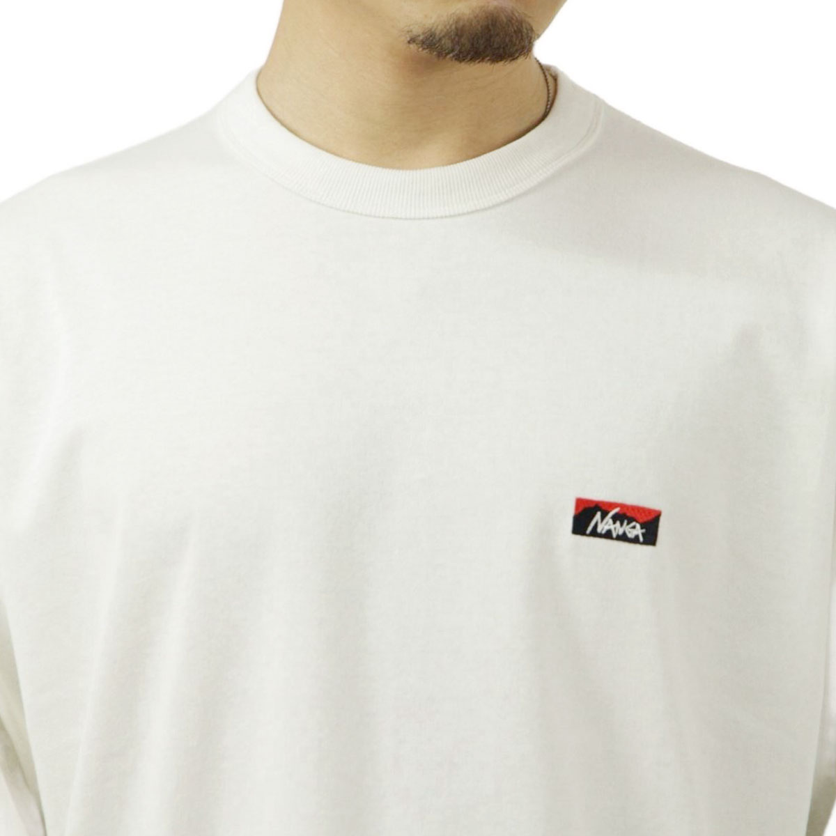 �ʥ� ��� ĹµT����� ��������Ź NANGA ���롼�ͥå� ���ݥ���� ���� ����T ECO HYBRID BOX LOGO EMBROIDERY LONG SLEEVE TEE WHT NW2411-1G803-A WHITE