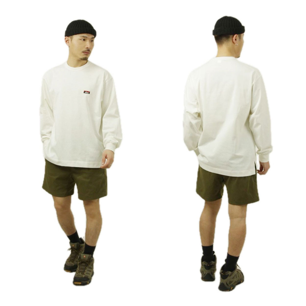 �ʥ� ��� ĹµT����� ��������Ź NANGA ���롼�ͥå� ���ݥ���� ���� ����T ECO HYBRID BOX LOGO EMBROIDERY LONG SLEEVE TEE WHT NW2411-1G803-A WHITE