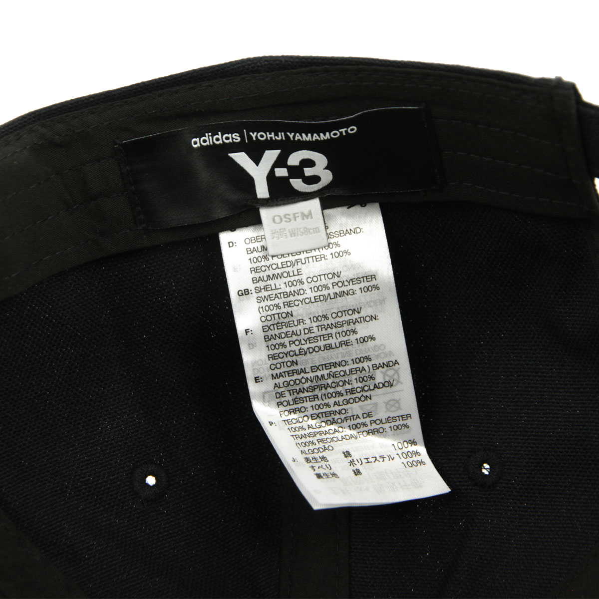 磻꡼  ǥ å  Y-3  åȥ ˹ Y-3 LOGO CAP JP1143 BLACK A51B B3C C3D D4E E13F