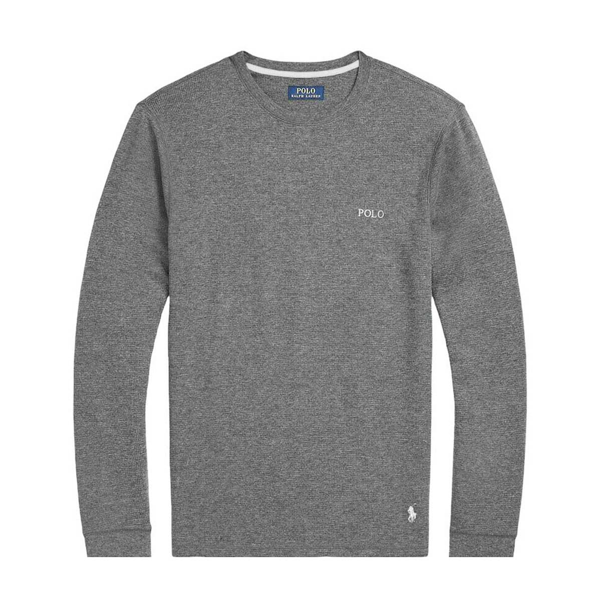 �ݥ� ���ե������ ��� ĹµT����� ������ POLO RALPH LAUREN �����ޥ�T����� ��åե����� ����T FOLDED WAFFLE LONG SLEEVE CREE TEE T-SHIRT PWLC2 ANDOVER HEATHER / POLO BLACK LOGO