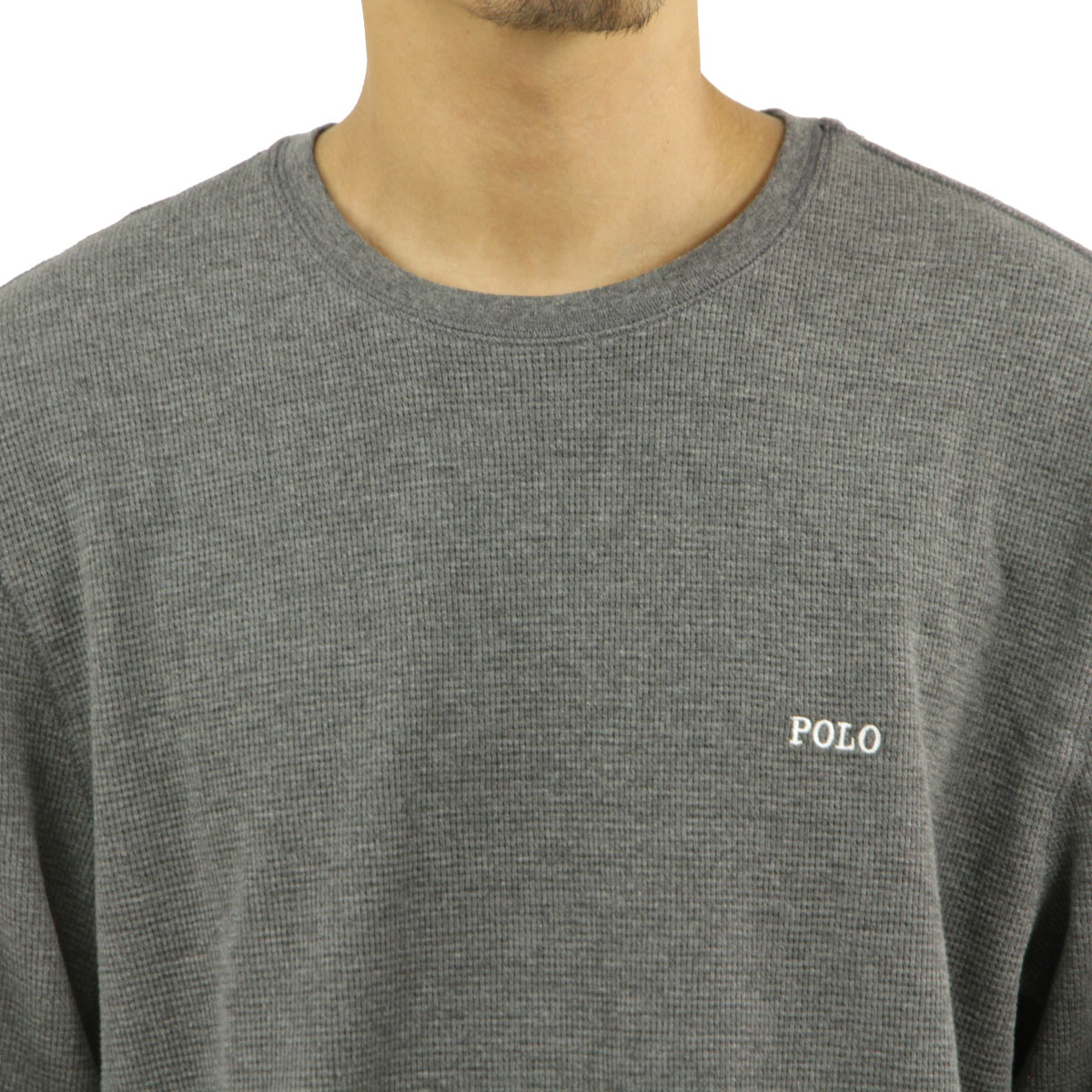 �ݥ� ���ե������ ��� ĹµT����� ������ POLO RALPH LAUREN �����ޥ�T����� ��åե����� ����T FOLDED WAFFLE LONG SLEEVE CREE TEE T-SHIRT PWLC2 ANDOVER HEATHER / POLO BLACK LOGO