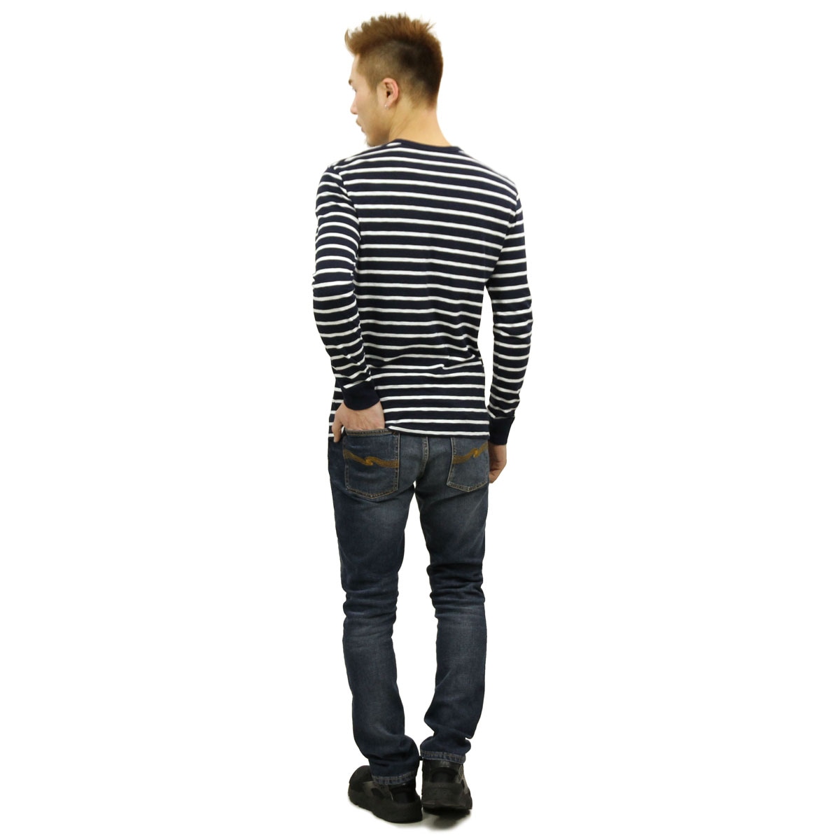 ���������롼 T����� ����T ��� ������ J.CREW �ܡ����� ĹµT����� LONG-SLEEVE DECK-STRIPED TEXTURED COTTON T-SHIRT C7931 VINTAGE NAVY WHITE