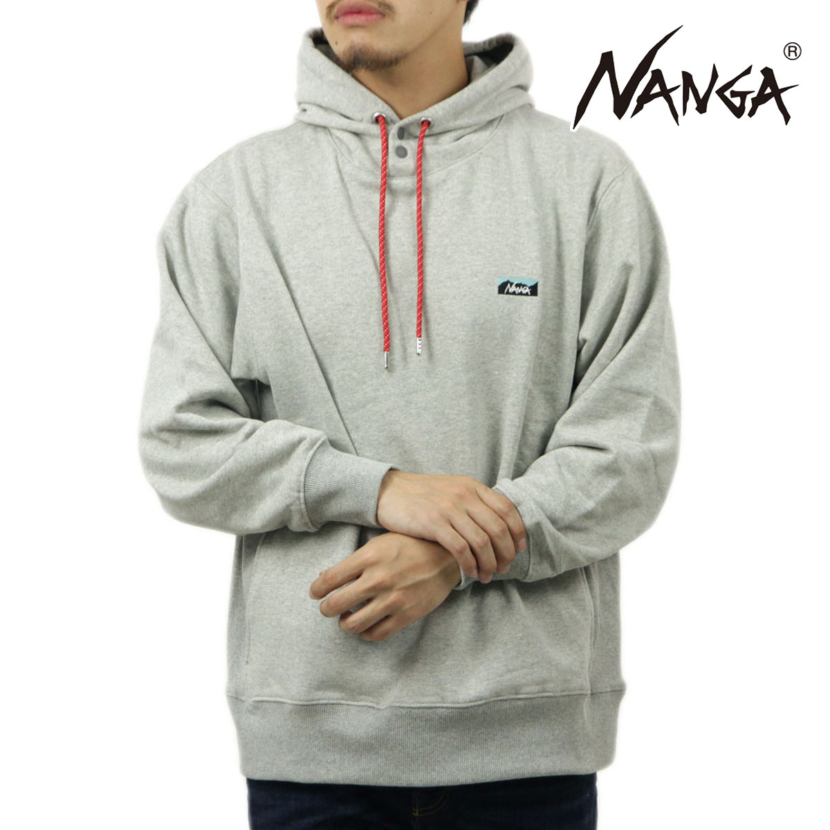 �ʥ� ��� �ѡ����� ��������Ź NANGA �ץ륪���С� ���� �ա��ǥ��� ECO HYBRID MINI BOX LOGO EMBROIDERY SWEAT HOODIE NW2441-1F014 L.GRY LIGHT GREY