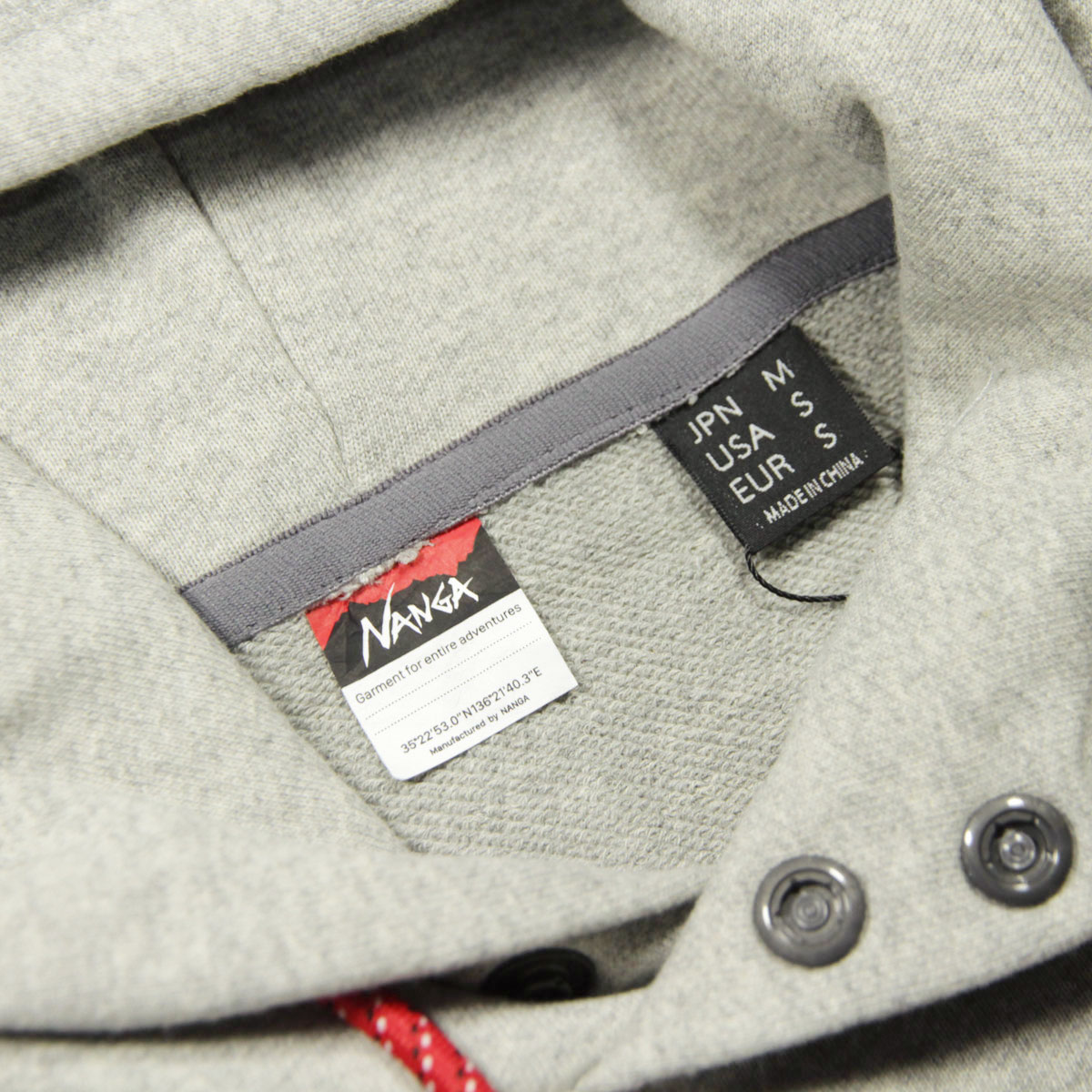 �ʥ� ��� �ѡ����� ��������Ź NANGA �ץ륪���С� ���� �ա��ǥ��� ECO HYBRID MINI BOX LOGO EMBROIDERY SWEAT HOODIE NW2441-1F014 L.GRY LIGHT GREY