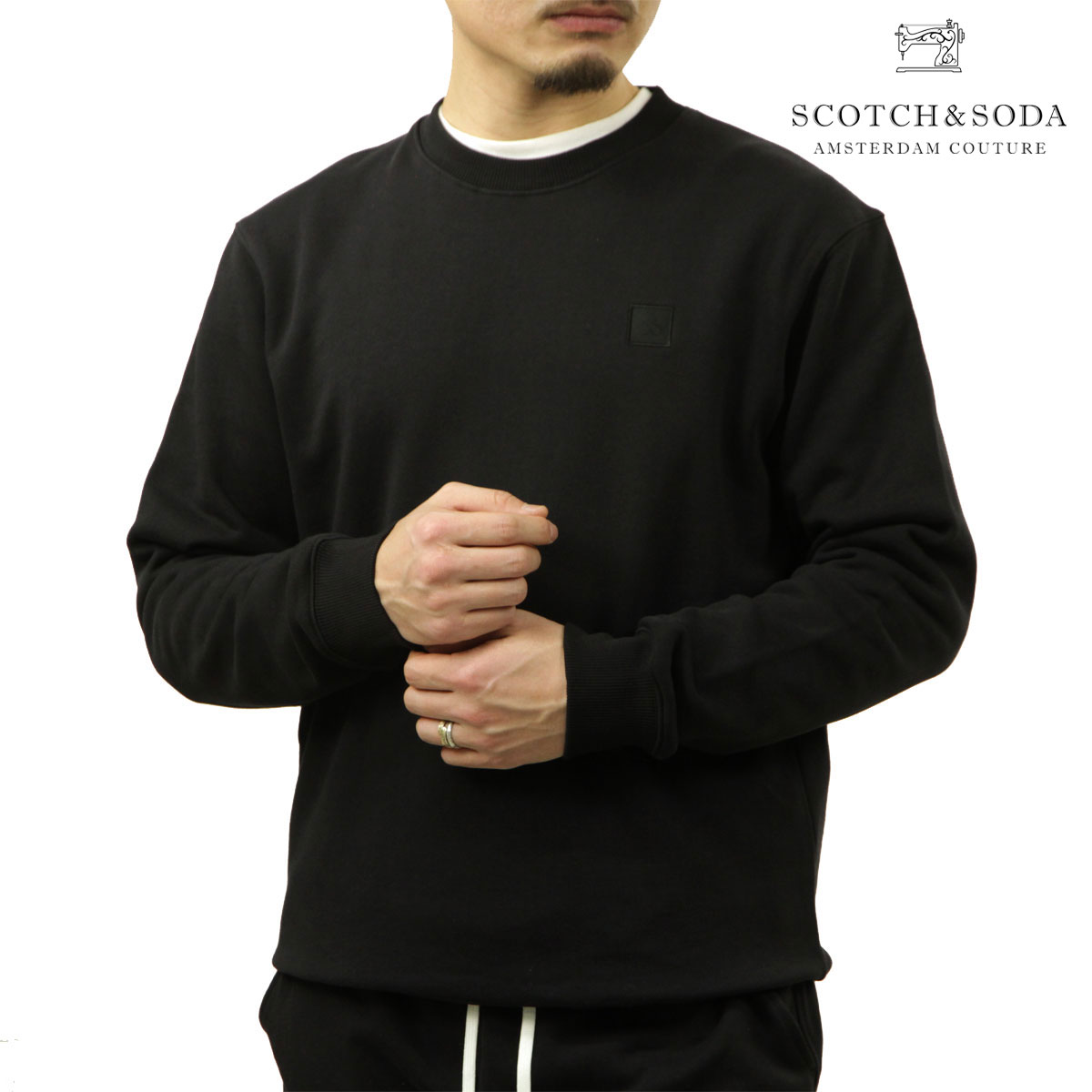 �����å�����ɥ����� ��� �������å� ��������Ź SCOTCH&SODA �ȥ졼�ʡ� Ĺµ ���롼�ͥå� ���� CORE - LOGO FLEECE SWEAT SHIRT BLACK 179194 001 53801 08 A39B B1C C1D D5E E13F