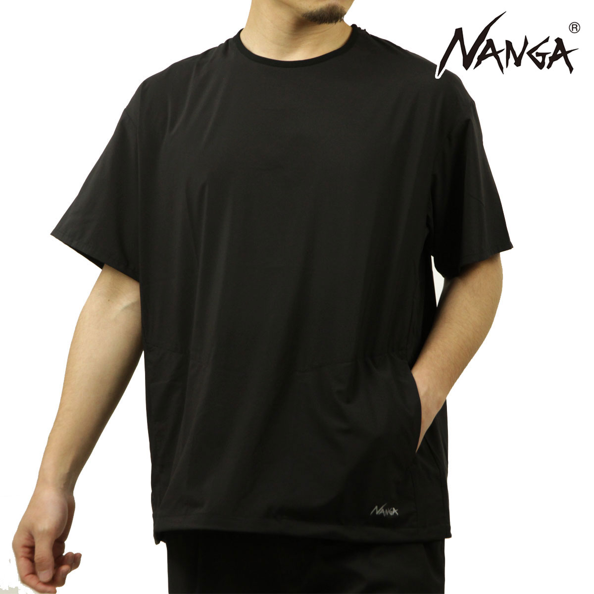 �ʥ� ��� ȾµT����� ��������Ź NANGA ���롼�ͥå� �ȥåץ� ����ץ� ���� PLC EXCURSION TEE BLK BLACK N2500-1P403A