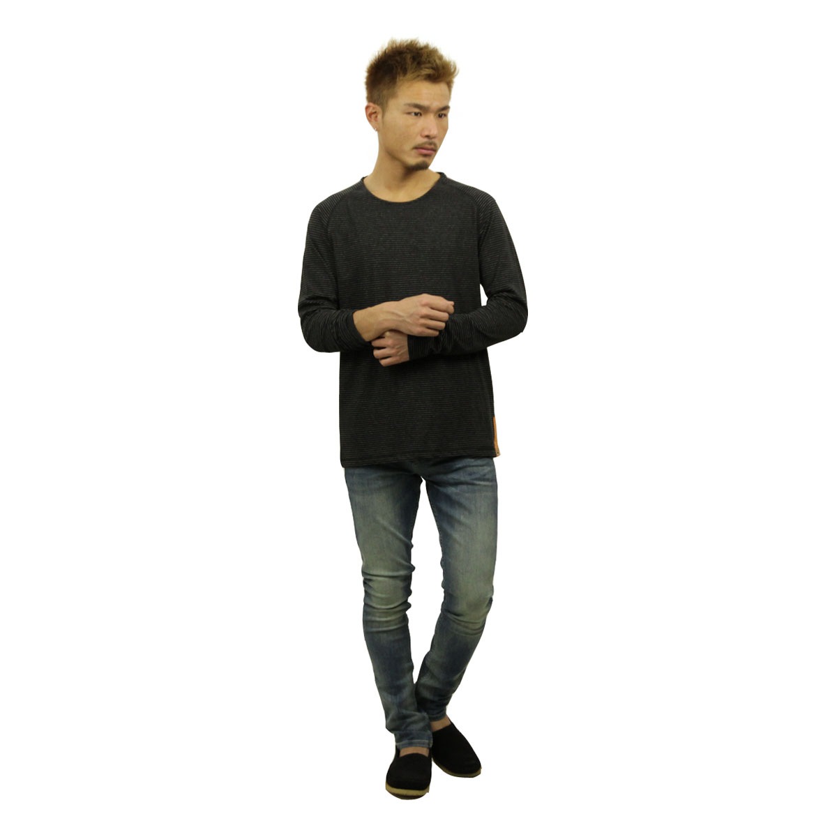 ̡ǥ T  Ź Nudie Jeans ĹµT Otto Raglan Black/Grey 131390 D15S25