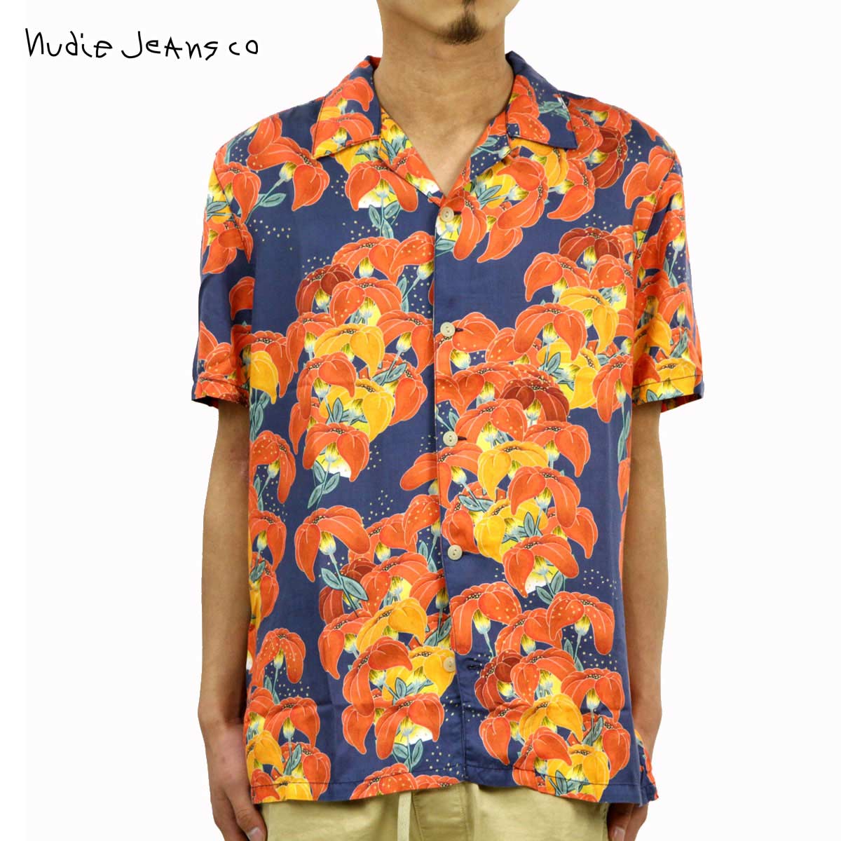 ̡ǥ   Ź Nudie Jeans Ⱦµߥ ץ󥫥顼 ARVID FLOWERS SLEEVE SHIRTS MULTI R22 140636 A62B B1C C1D D6E E06F