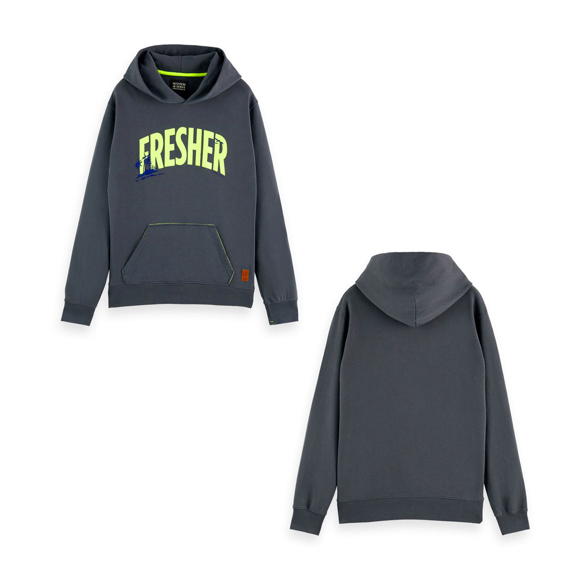 �����å�����ɥ����� �ѡ����� ��� ��������Ź SCOTCH&SODA �ץ��� �ץ륪���С��ѡ����� �������åȥѡ����� FLUO FRESHER GRAPHIC HOODIE GRAPHITE D 169207 0415 63821 07 A39B B1C C1D D5E E02F