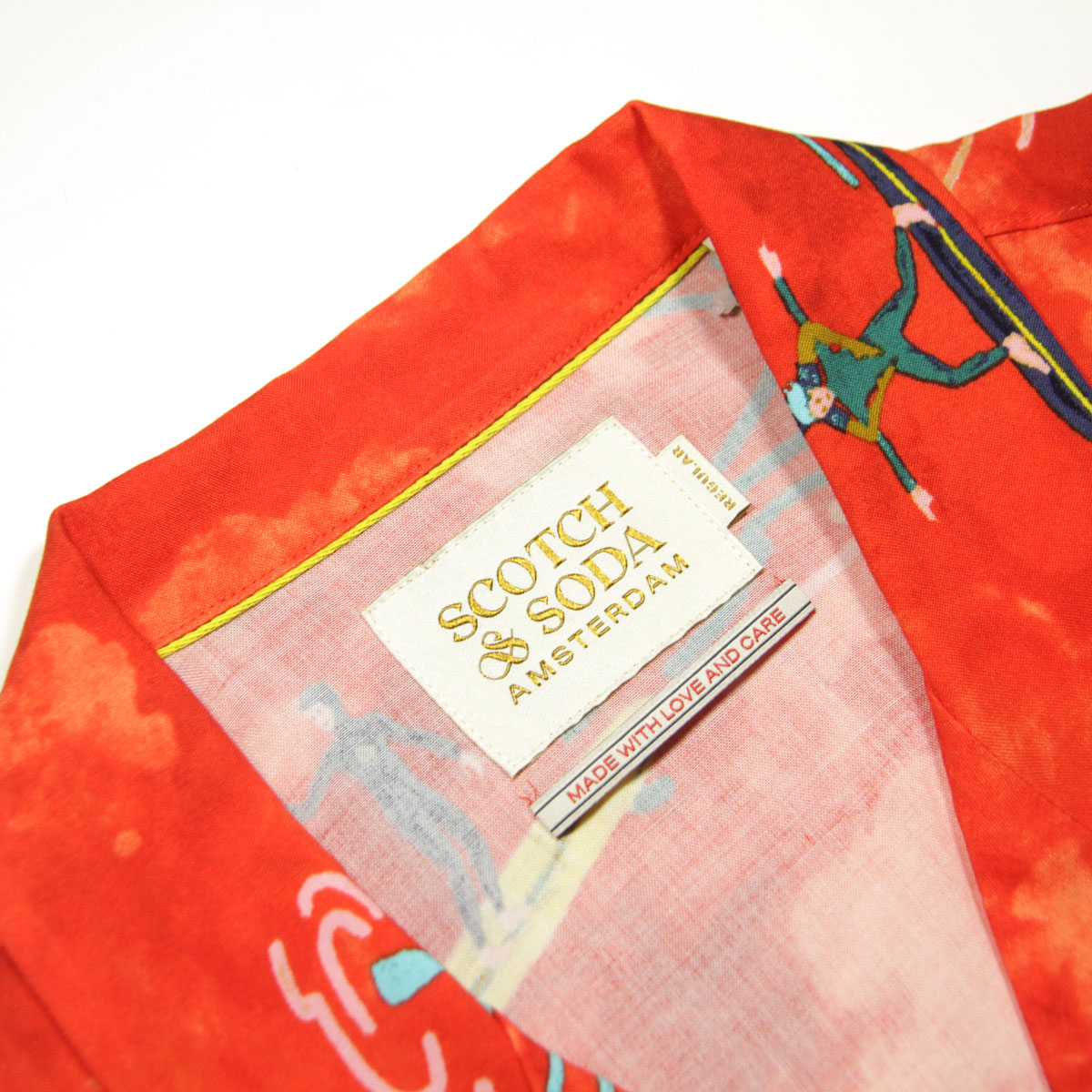 �����å�����ɥ����� ��� Ⱦµ����� ��������Ź SCOTCH��SODA �ܥ�������� �ӥ������� �����ϥ���� ALLOVER PRINTED VISCOSE SHORT SLEEVE SHIRT 177054 6115 12407 19 RED SURFER AOP A39B B1C C1D D6E E11F