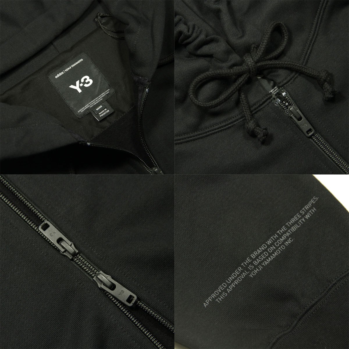 磻꡼  åץåץѡ  Y-3  աǥ å LOGO ZIP HODDIE BLACK JE9278 BLACK