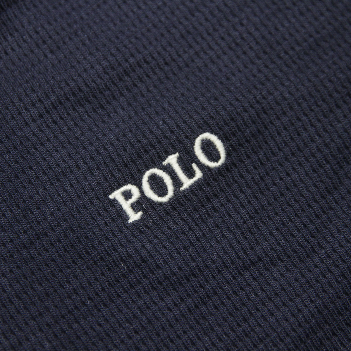 ݥ ե  ĹµT  POLO RALPH LAUREN ޥT åե T FOLDED WAFFLE LONG SLEEVE CREE TEE T-SHIRT PWLC2 CRUISE NAVY / WHITE LOGO