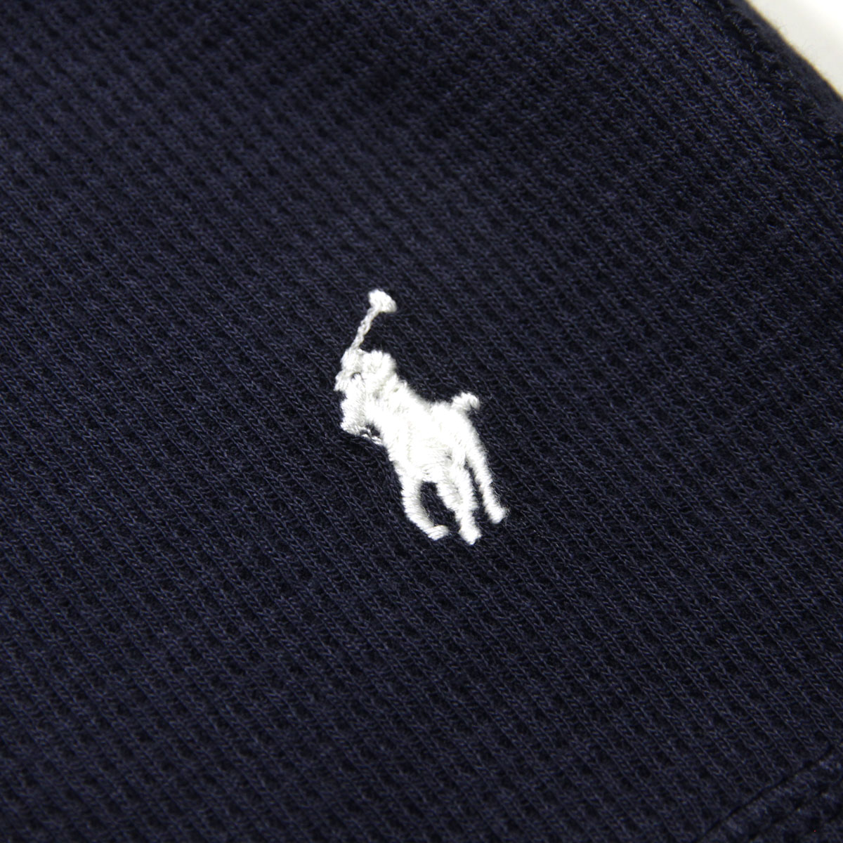 ݥ ե  ĹµT  POLO RALPH LAUREN ޥT åե T FOLDED WAFFLE LONG SLEEVE CREE TEE T-SHIRT PWLC2 CRUISE NAVY / WHITE LOGO