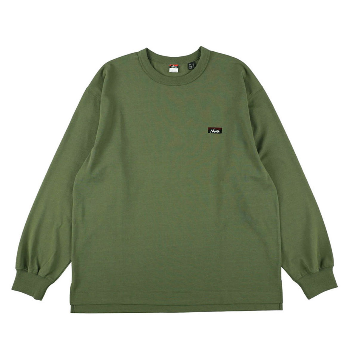 �ʥ� ��� ĹµT����� ��������Ź NANGA ���롼�ͥå� ���� ����T ECO HYBRID BOX LOGO EMBROIDERY LONG SLEEVE TEE BLK NW2411-1G803-A GRN GREEN