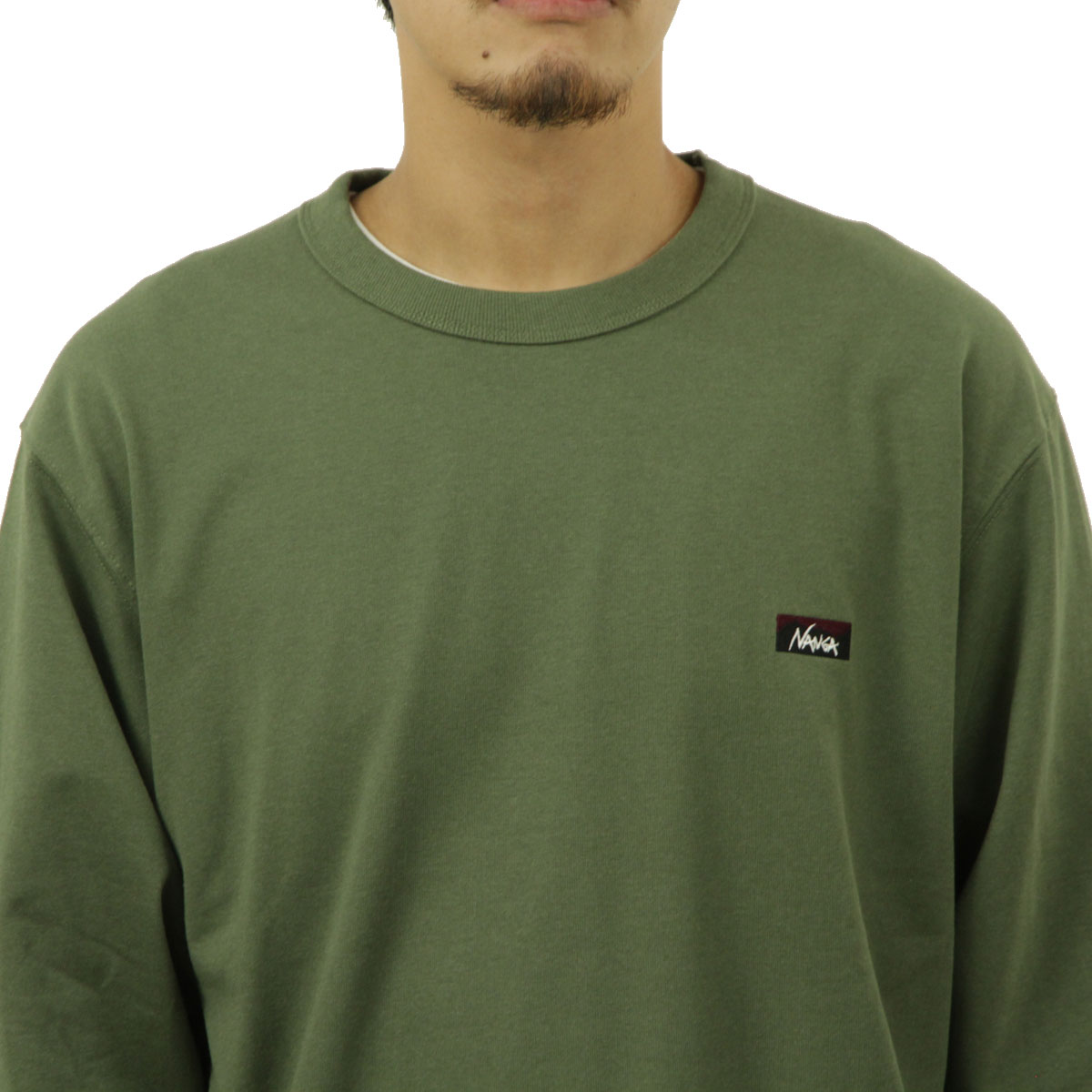 �ʥ� ��� ĹµT����� ��������Ź NANGA ���롼�ͥå� ���� ����T ECO HYBRID BOX LOGO EMBROIDERY LONG SLEEVE TEE BLK NW2411-1G803-A GRN GREEN