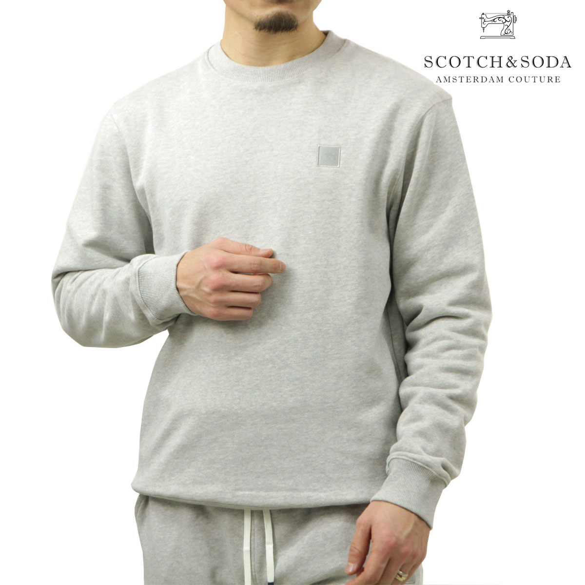 �����å�����ɥ����� ��� �������å� ��������Ź SCOTCH&SODA �ȥ졼�ʡ� Ĺµ ���롼�ͥå� ���� CORE - LOGO FLEECE SWEAT SHIRT GREY MELANGE 179194 050 53801 03 A39B B1C C1D D5E E02F