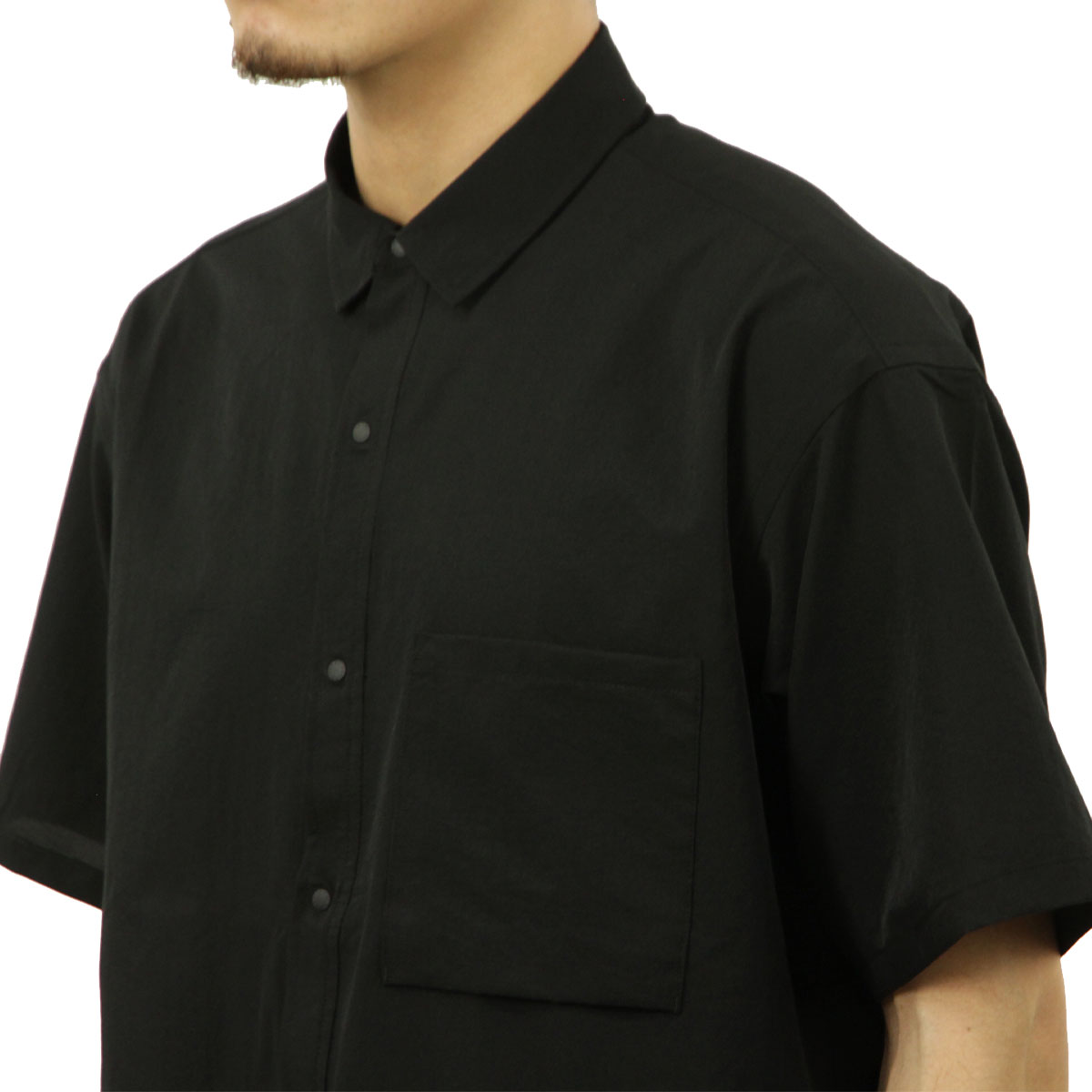 �ʥ� ��� Ⱦµ����� ��������Ź NANGA �ɥåȥ��� �ܥ�������� DotAir COMFY SHORT SLEEVE SHIRT P.BLK PURE BLACK NW2411-1E900