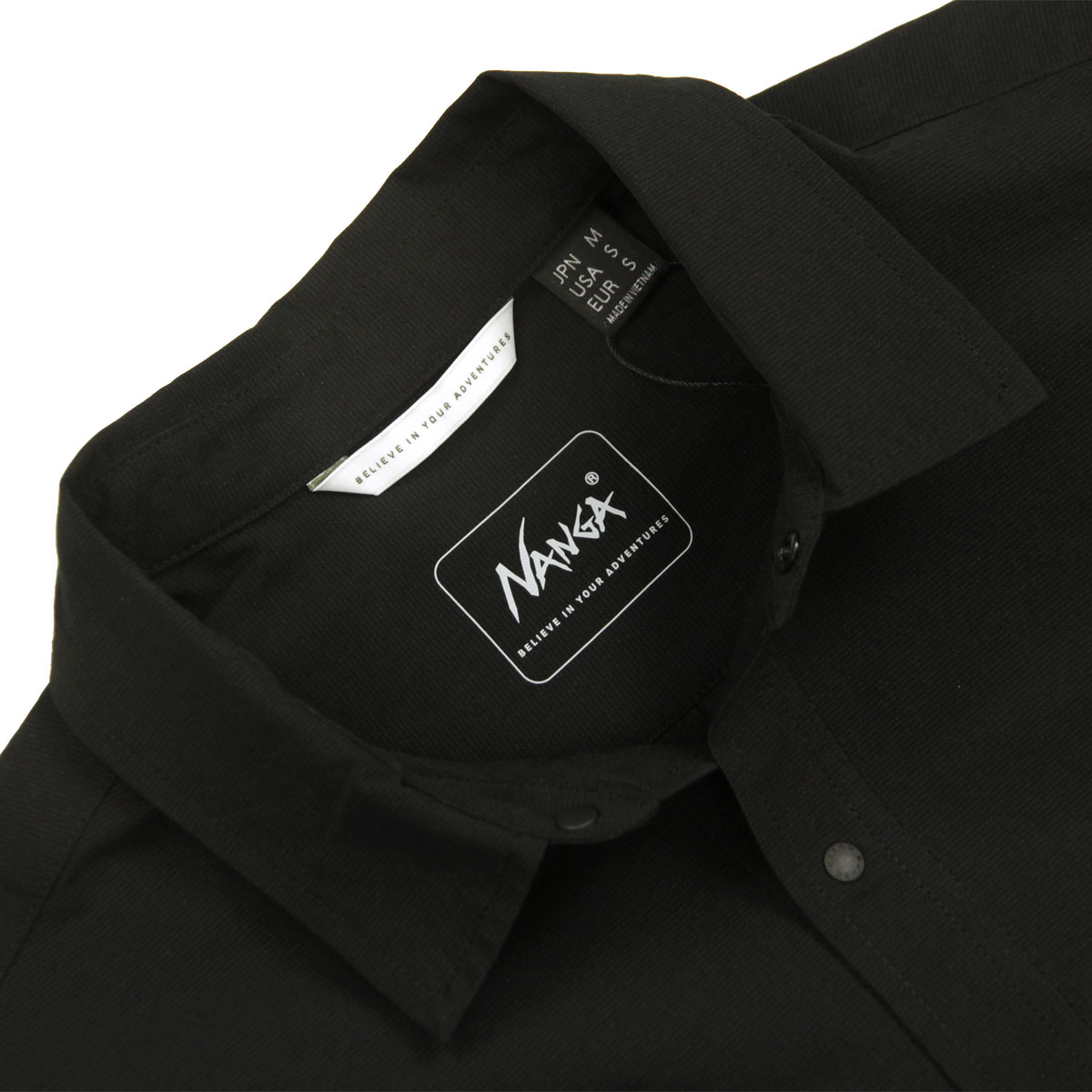 �ʥ� ��� Ⱦµ����� ��������Ź NANGA �ɥåȥ��� �ܥ�������� DotAir COMFY SHORT SLEEVE SHIRT P.BLK PURE BLACK NW2411-1E900