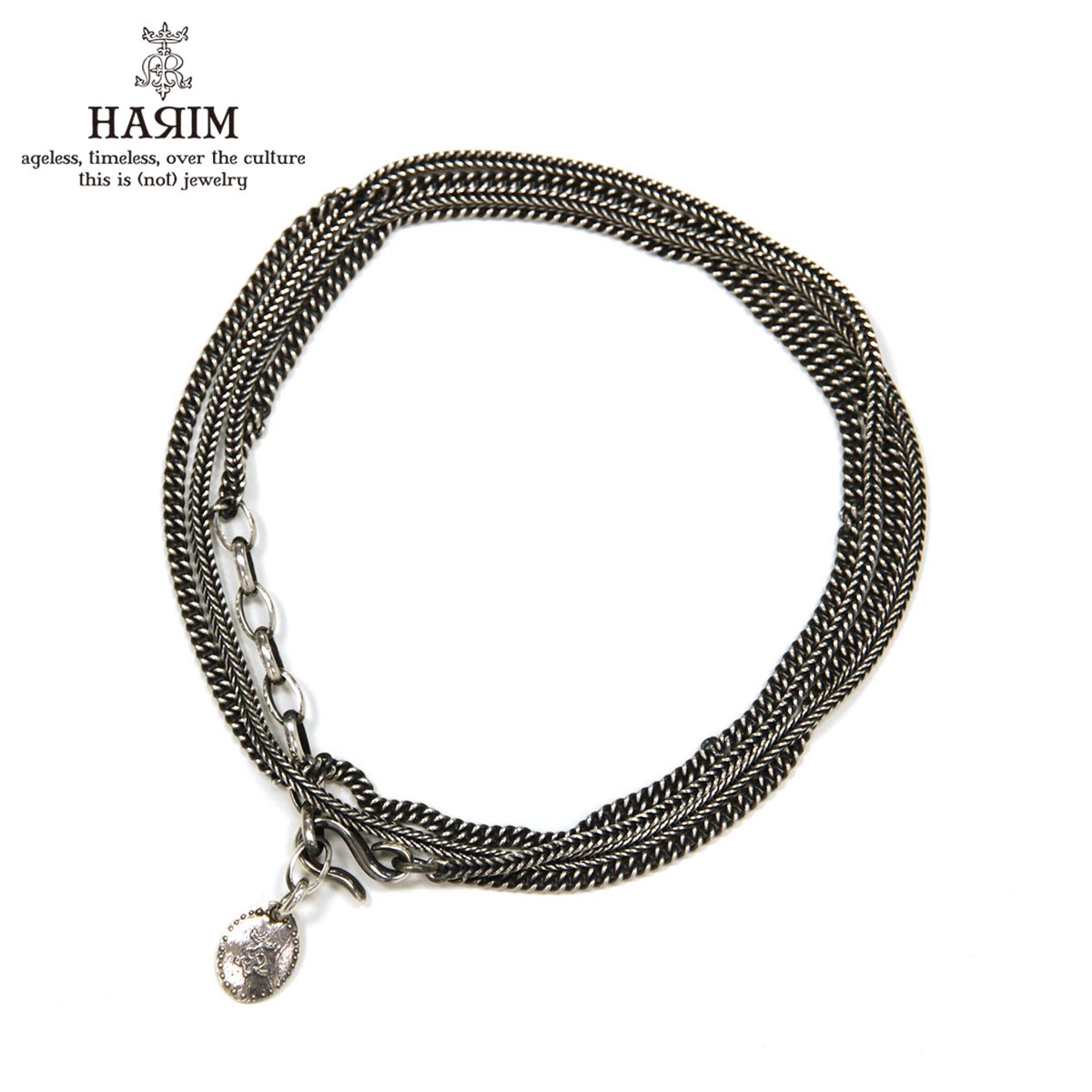 �ϥ�� HARIM �ͥå��쥹�������� �֥쥹��å� HARIM DOUBLE HERRINGBONE CHAINS NECKLACE/BRACELET HRC012 SILVER 925 OXIDIZED BLACK A82B B3C C3D D8E E32F
