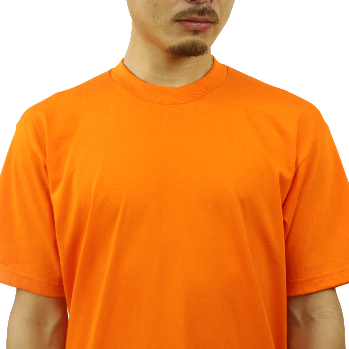 �ץ������ T����� ��� ������ PROCLUB ȾµT����� ���롼�ͥå�T����� HEAVY WEIGHT COTTON SHORT SLEEVE CREW NECK T-SHIRT ORANGE TANGERINE #101  �礭�������� AB6B B1C C1D D1E E10F
