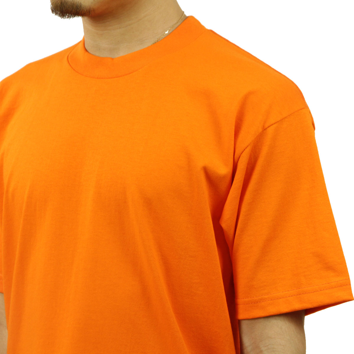 �ץ������ T����� ��� ������ PROCLUB ȾµT����� ���롼�ͥå�T����� HEAVY WEIGHT COTTON SHORT SLEEVE CREW NECK T-SHIRT ORANGE TANGERINE #101  �礭�������� AB6B B1C C1D D1E E10F