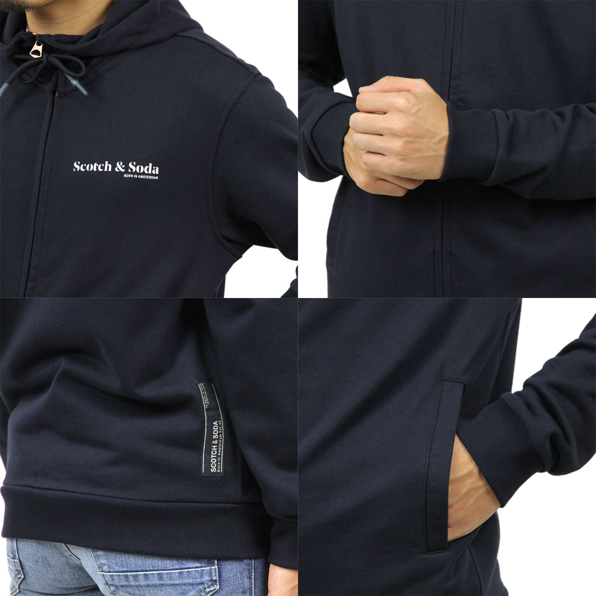 åɥ ѡ  Ź SCOTCHSODA åץåץѡ ˥ååȥ ORGANIC COTTON FELPA ZIP-THRU HOODIE D NIGHT 162347 0002 43811 78 A39B B1C C1D D5E E06F