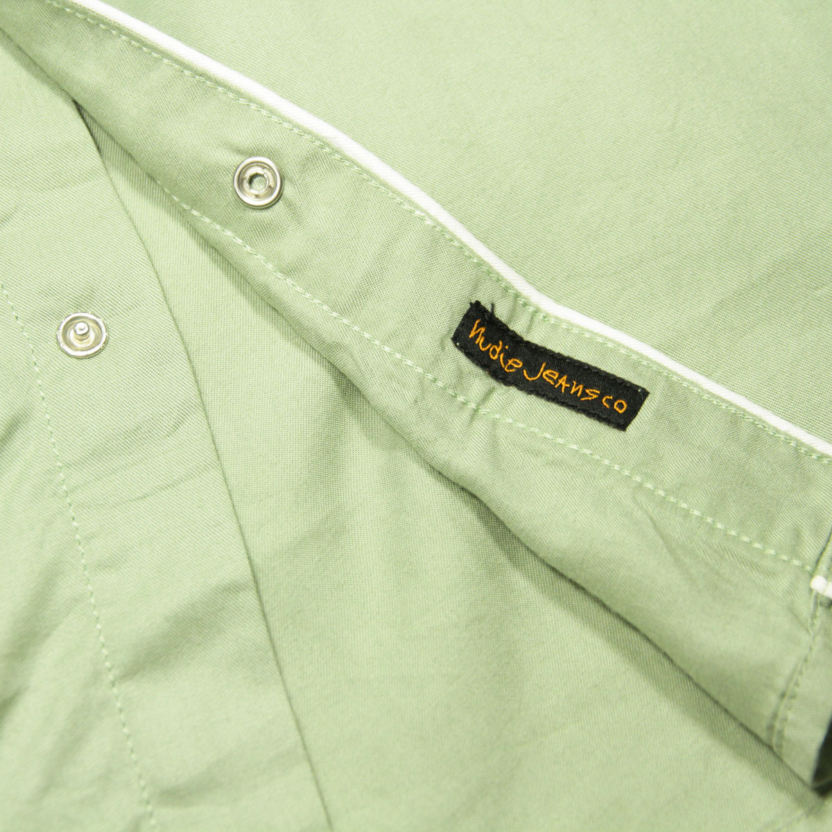 ̡ǥ 󥷥  Ź Nudie Jeans Ĺµ ܥ 奢륷 STELLAN WESTERN SHIRT 140634 G41 PALE GREEN A62B B1C C1D D6E E08F
