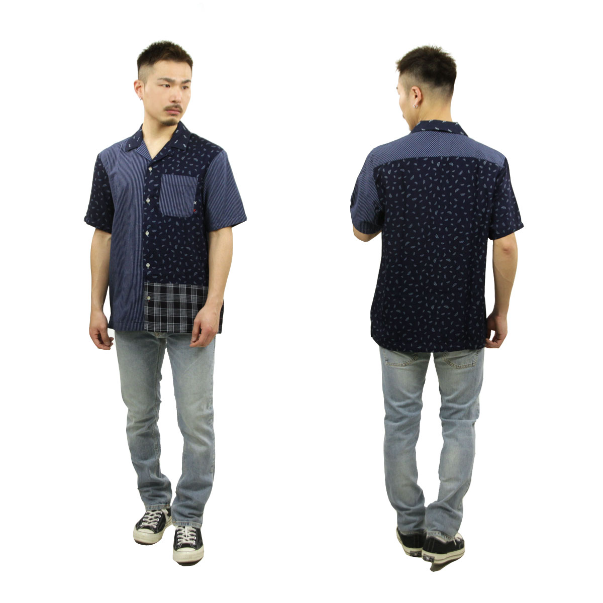 �����å�����ɥ����� ��� Ⱦµ����� ��������Ź SCOTCH��SODA ���ߥ���� �����ϥ���� SHORT SLEEVE INDIGO PATCHWORK BEACH SHIRT 173114 0729 72419 79 INDGALV A39B B1C C1D D6E E07F