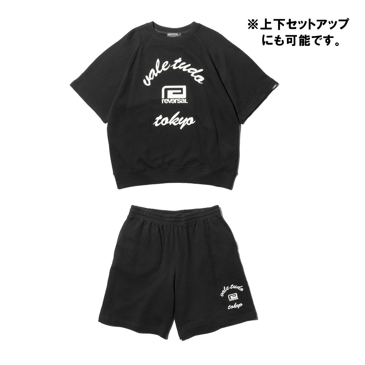 ��С����� ��� �������å�T����� ��������Ź REVERSAL Ⱦµ ���롼�ͥå� �ץ륪���С� �ȥ졼�ʡ� VTT HALF SWEAT TEE RV24SS201-BK BLACK A06B B1C C1D D1E E13F