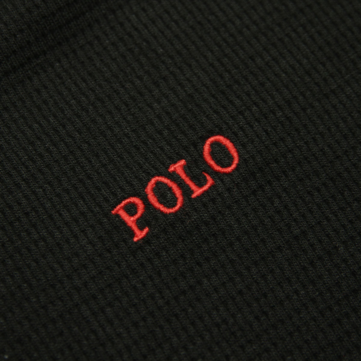 �ݥ� ���ե������ ��� ĹµT����� ������ POLO RALPH LAUREN �����ޥ�T����� ��åե����� ����T FOLDED WAFFLE LONG SLEEVE CREE TEE T-SHIRT PWLC2 POLO BLACK / RL2000 RED LOGO