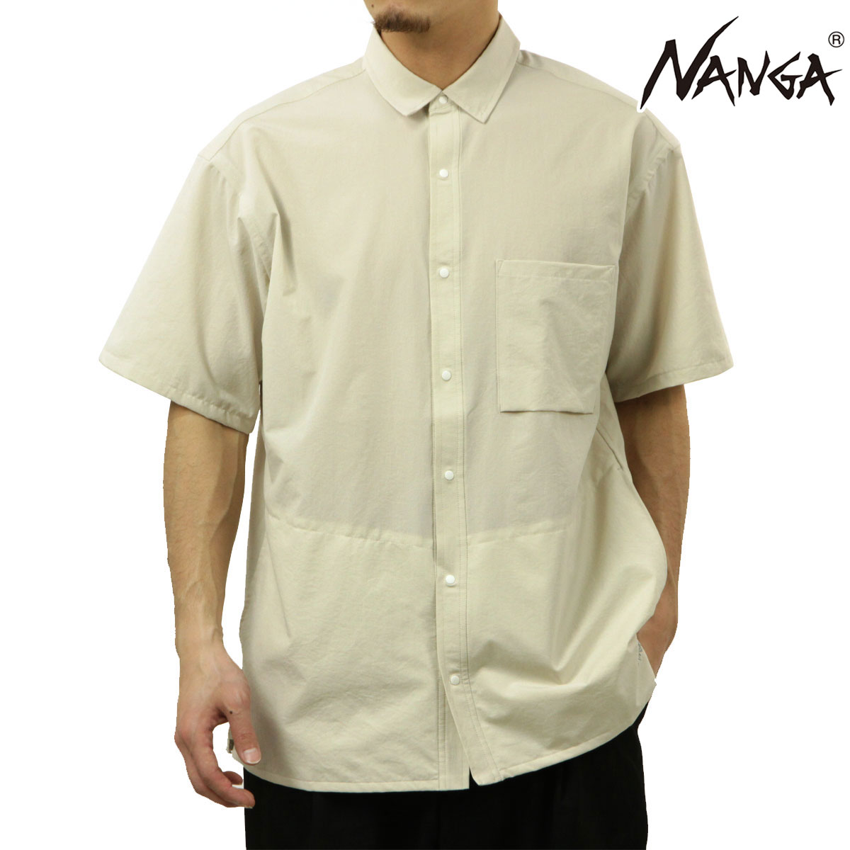 �ʥ� ��� Ⱦµ����� ��������Ź NANGA �ɥåȥ��� �ܥ�������� DotAir COMFY SHORT SLEEVE SHIRT S.BEG BEIGE NW2411-1E900